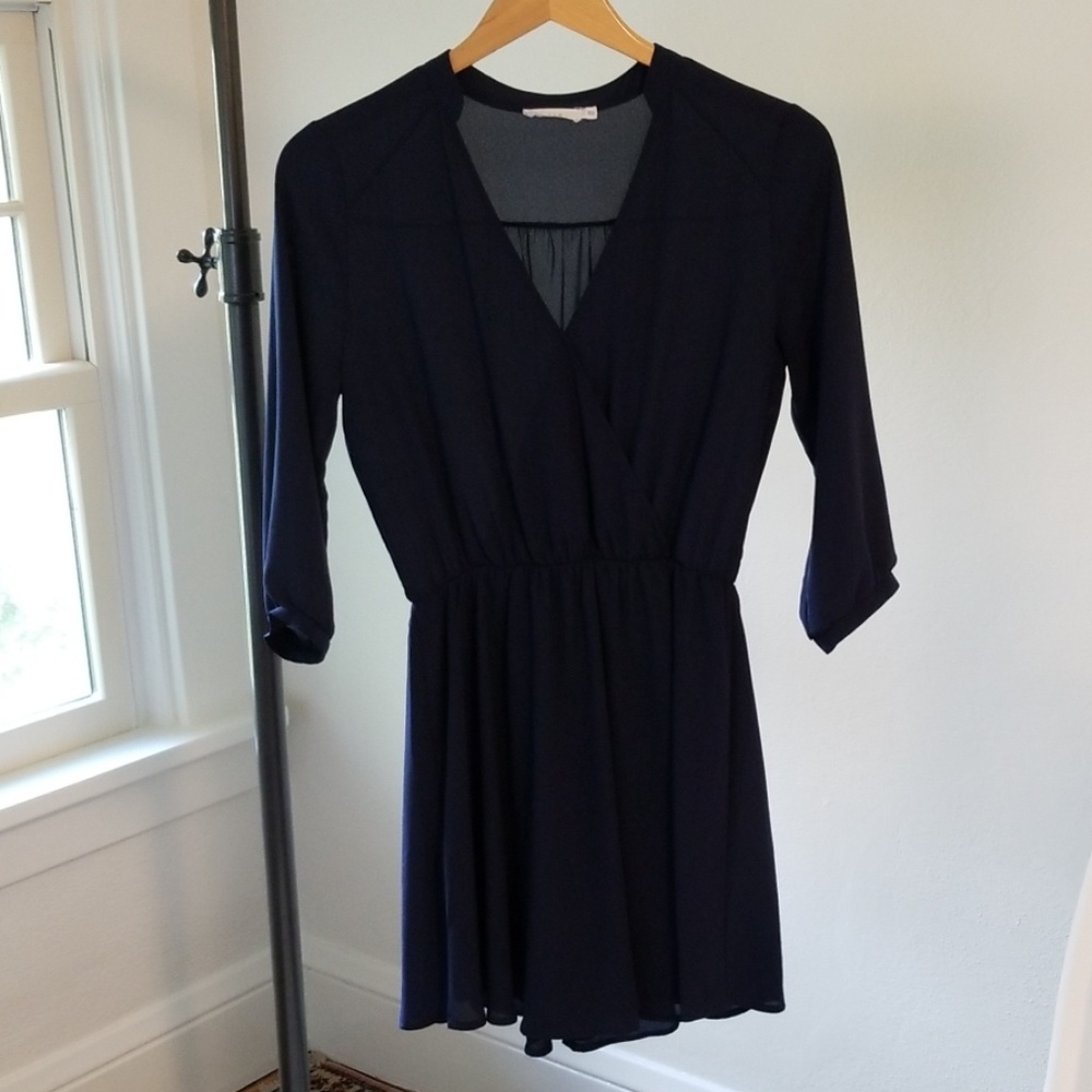 Long Sleeved Navy Lush Dress